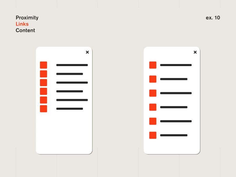 Proximity links content